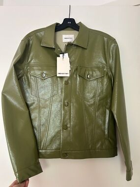 Industry Olive Green Women’s Faux Leather Jacket